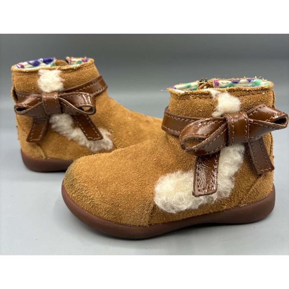 UGG Kids Libbie‎ Suede Boots Toddler Size 6.5 Leather Girls Winter